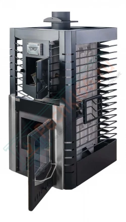 Печь для русской бани № 06МСП 01 - Нерж с парогенератором (каменка вперед) (Тройка) до 24 м3