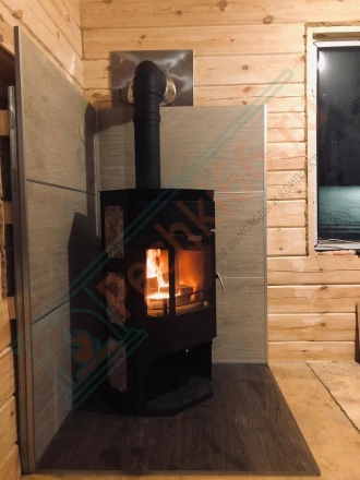 Печь-камин НМК Сибирь 12 под ключ (монтаж 09.2019)