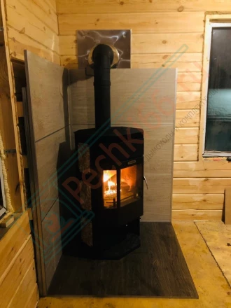 Печь-камин НМК Сибирь 12 под ключ (монтаж 09.2019)