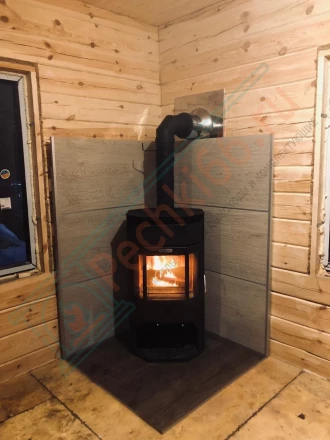 Печь-камин НМК Сибирь 12 под ключ (монтаж 09.2019)