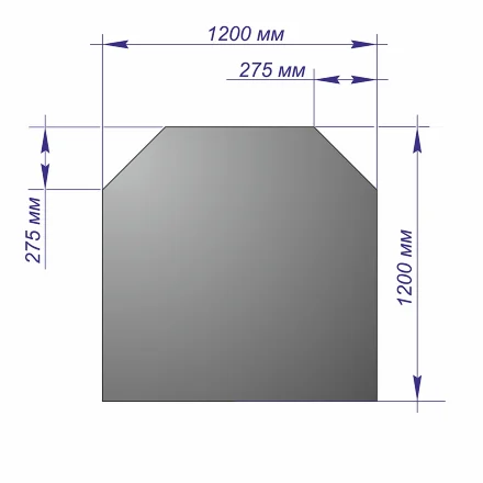 Лист напольный Призматик 1200*1200*1,5 антрацит (Везувий)