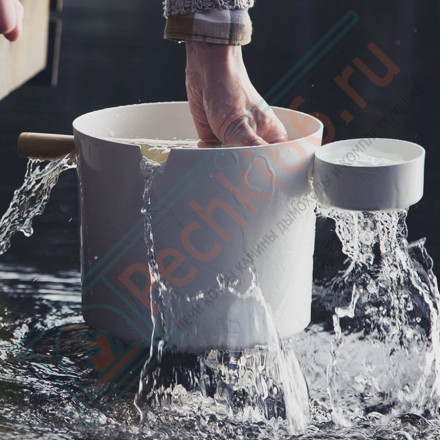 Бадья и черпак Sauna, белый (Kolo)