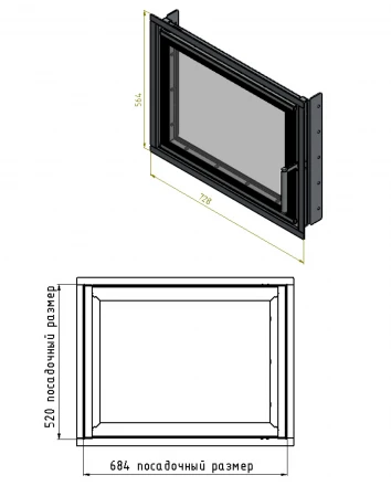 Дверца каминная ДК-02, сталь (Мета-Бел)