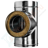 Тройник 90° с изол (НЕРЖ-321/0,5-НЕРЖ-439/0,5) d-115/200 (Дымок-Lux)