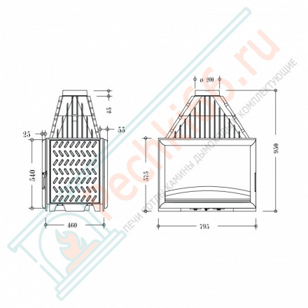 Чугунная топка INVICTA 800 GRANDE VISION DOUBLE FACE (INVICTA)