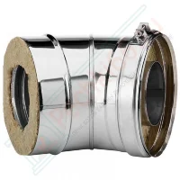 Отвод 15° V50R с изол (AISI-321/0,8-ОЦИНК-RAL/0,5) d-130/230 (Вулкан-Cerablanket)