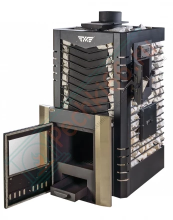 Печь для бани из нержавеющей стали № 06МСП - Н 02, с парогенератором (Тройка) до 24 м3