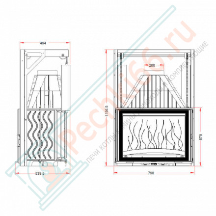 Чугунная топка INVICTA 800 GRANDE ANGELE LIFTING DOOR (INVICTA)