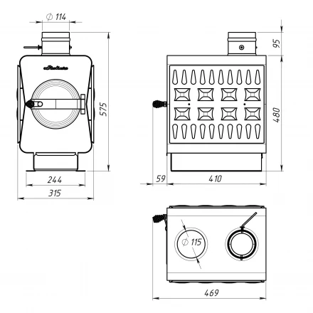 Отопительная печь Stoker Садовая 70-ОВ (Ермак) до 70 м3
