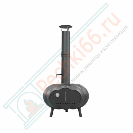 Печь для пиццы (из чугуна) с чугунной вставкой, низкая (Везувий)