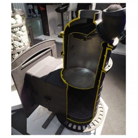 Банная печь Атмосфера XL, сетка пруток, портал эйфория (ProMetall)