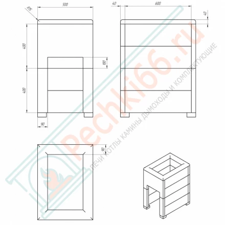 Чугунная печь Verona 26 ГАЗ З/К, Пироксенит (Black Stove)