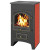 Печь-камин ПК-02-205, с плитой, красный (Везувий)