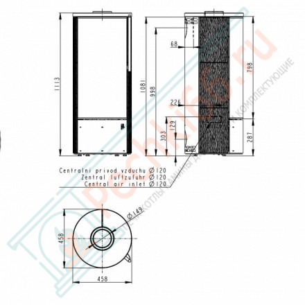 Печь-камин Irun рельефная керамика (Romotop)
