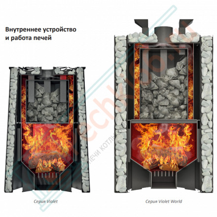 Дровяная банная печь Grill'D Violet World Long Window Max