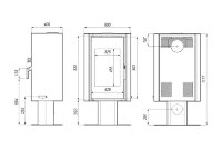 Печь-камин Solum Top, золотая сталь (Defro-Home) 9кВт