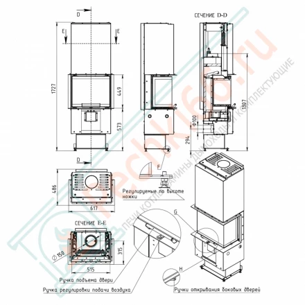 Каминная топка ТКТ 9.0-02 Селена Т (Мета-Бел)