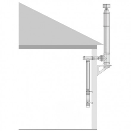 Комплект труб для вентиляции в бане, по схеме басту, d-115, горизонтальный