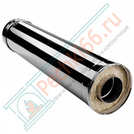 Сэндвич труба V50R с изол L=1000 (AISI-310S/0,8-ОЦИНК-RAL/0,5) d-120/220 (Вулкан-Cerablanket)