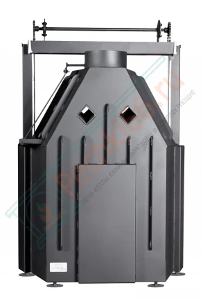 Каминная топка Экокамин Альфа 800 K с контргрузом белый шамот