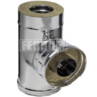 Сэндвич тройник 90° (НЕРЖ-430/0,8-НЕРЖ-430/0,5) d-200/280 (Ferrum HF) Сэндвич тройник 90° (НЕРЖ-430/0,8-НЕРЖ-430/0,5) d-200/280 (Ferrum HF)