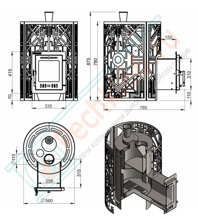Печь для бани Эверест "Steam Master" GALAXY 18 INOX (210М)