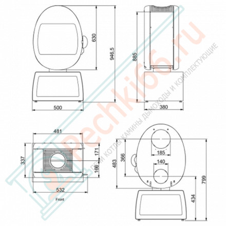Печь-камин Scan 66-4 Plinth GWH (Scan)