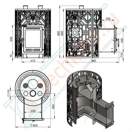 Печь для бани Эверест "Steam Master" GALAXY 30 INOX (320М)