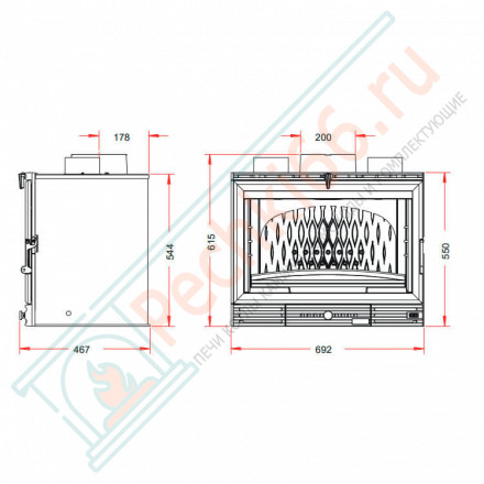Чугунная топка INVICTA INSERT 700 GRANDE VISION TURBO (INVICTA)