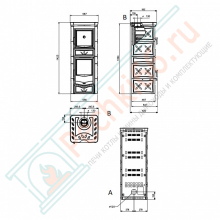 Печь-камин с духовкой Nicoletta Forno, цвет бежевый (La Nordica)