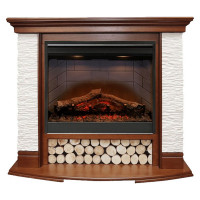 Электрический Каминокомплект Country - Орех/Сланец белый с очагом Symphony 26'' DF2608-INT