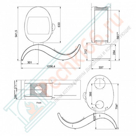 Печь-камин Scan 66-5 S-Shape GWH (Scan)