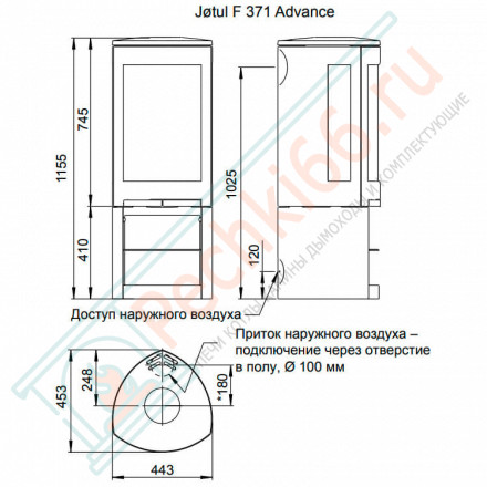 Чугунная печь-камин F 371 Advance BP (Jotul)