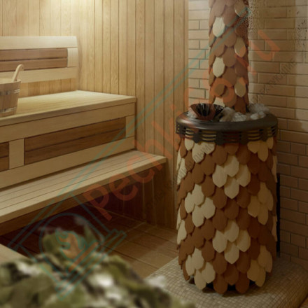 Печь для бани Альфа Панголина Лайт Inox ЧДБСЭ, ЗК, терракота (T.M.F) до 24 м3