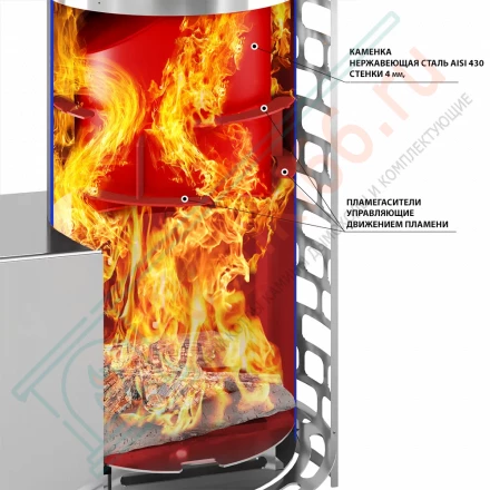 Печь для бани Эверест "Steam Master" GALAXY 18 INOX (210М) GOLD