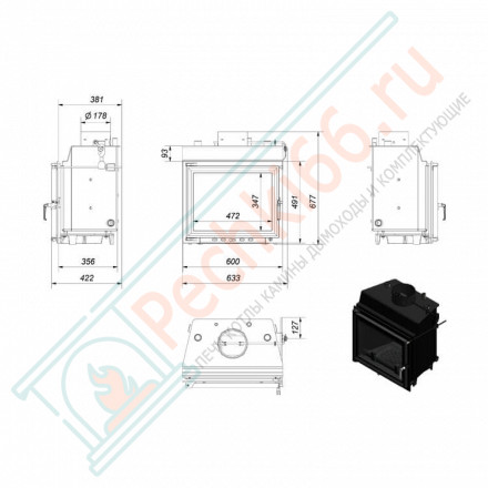 Стальная топка Antek/PW/8/W (Kratki)
