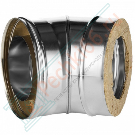 Отвод 45° с изол (НЕРЖ-321/0,8-НЕРЖ-439/0,5) d-200/280 (Дымок-Lux)