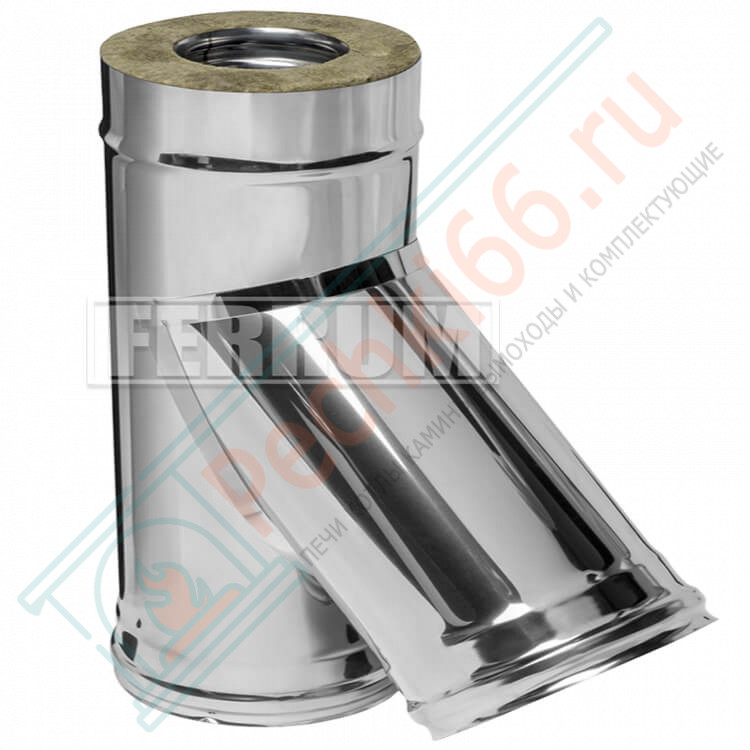 Сэндвич тройник 45° (НЕРЖ-430/0,8-НЕРЖ-430/0,5) d-130/200 (Феррум)