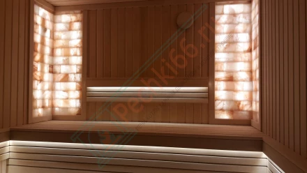 Плитка из гималайской розовой соли 200x100x25 мм шлифованная (с пазом)