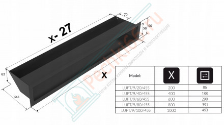 Решетка 9X20 белая LUFT/9/20/45S/B (Kratki)