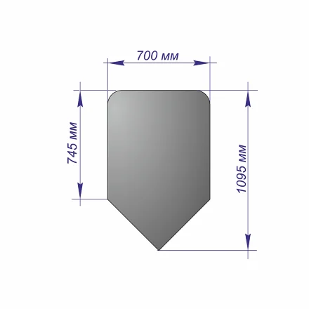 Лист напольный угловой 1095*700*1,5 R100 медь (Везувий)