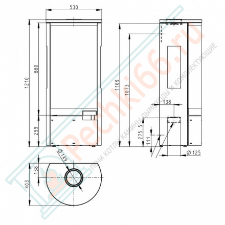 Печь-камин Belo 3S керамика (Romotop)
