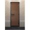Дверь для хамама в черном профиле, бронза матовая 2000x700 мм (DoorWood)