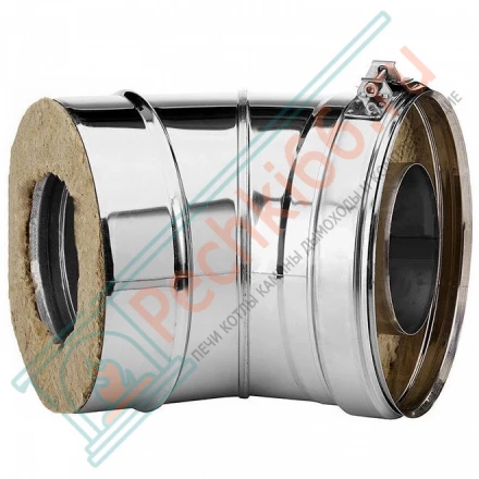 Отвод 15° V50R с изол (AISI-310S/0,8-ОЦИНК-RAL/0,5) d-160/260 (Вулкан-Cerablanket)