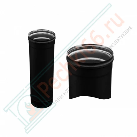 Дымоход L=0,5м (430/0,8 мм / эмаль /600° черная) d-150 (Ferrum Blackside)