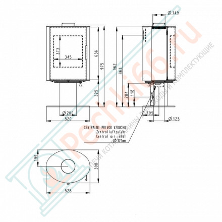 Печь-камин Laredo T металл (Romotop)