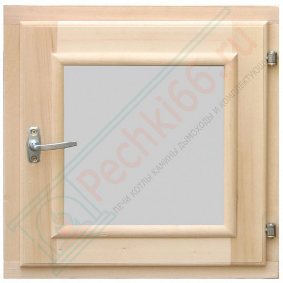 Окно для бани 300х300 мм, листв. порода, стеклопакет (DoorWood)