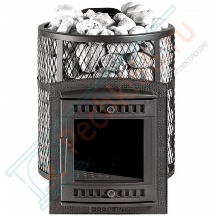 Печь банная "Атмосфера М" короткий топливный тоннель сетка (ProMetall)