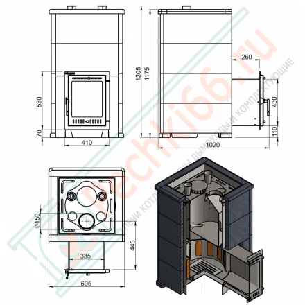 Печь для бани Эверест "Steam Master 60 INOX" Талькохлорит, S-40