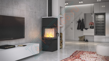 Печь-камин Quadroom, красная сталь (Defro-Home) 9,6кВт